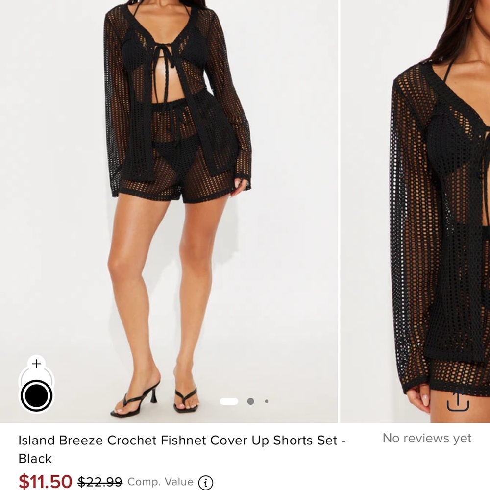 NWT - Black Mesh Cover-Up Set